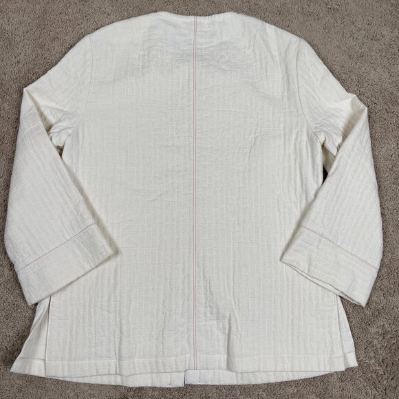 Itbit Jacket Womens L Beige Muslin Natural Fiber Bohemian Artsy Hippie Blazer - Picture 9 of 9